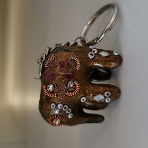 MINI Bedazzled Indian Elephant Keychain.